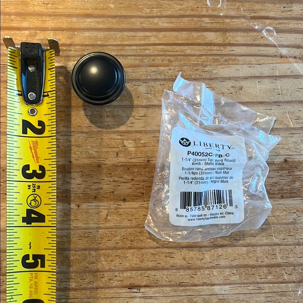 Liberty Matte Black Cabinet Knob